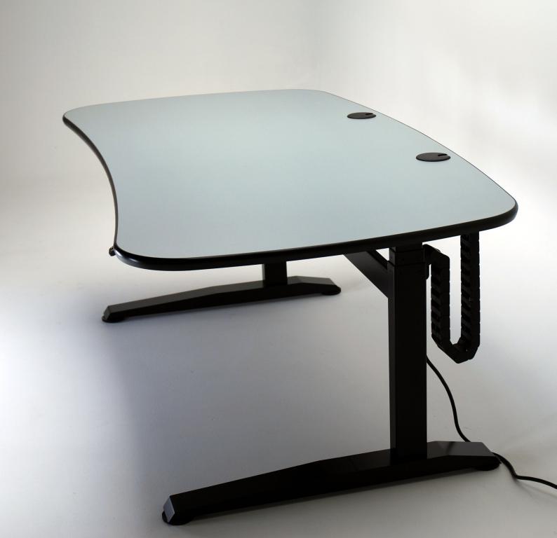 video editing desk, editing desk, electric desk, ergonomic desk, height adjustable console, height adjustable desk