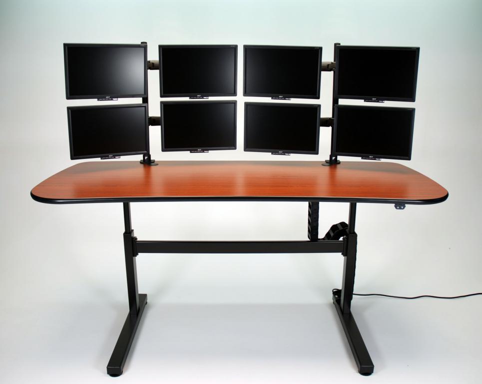 video editing desk, editing desk, electric desk, ergonomic desk, height adjustable console, height adjustable desk