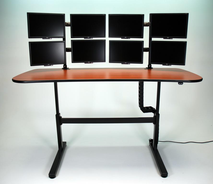 video editing desk, editing desk, electric desk, ergonomic desk, height adjustable console, height adjustable desk