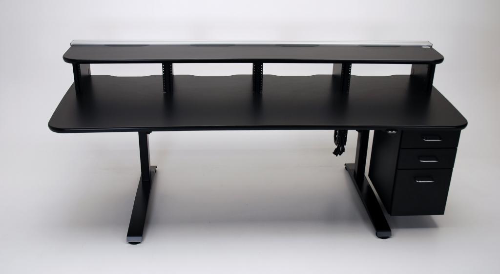 video editing desk, editing desk, electric desk, ergonomic desk, height adjustable console, height adjustable desk