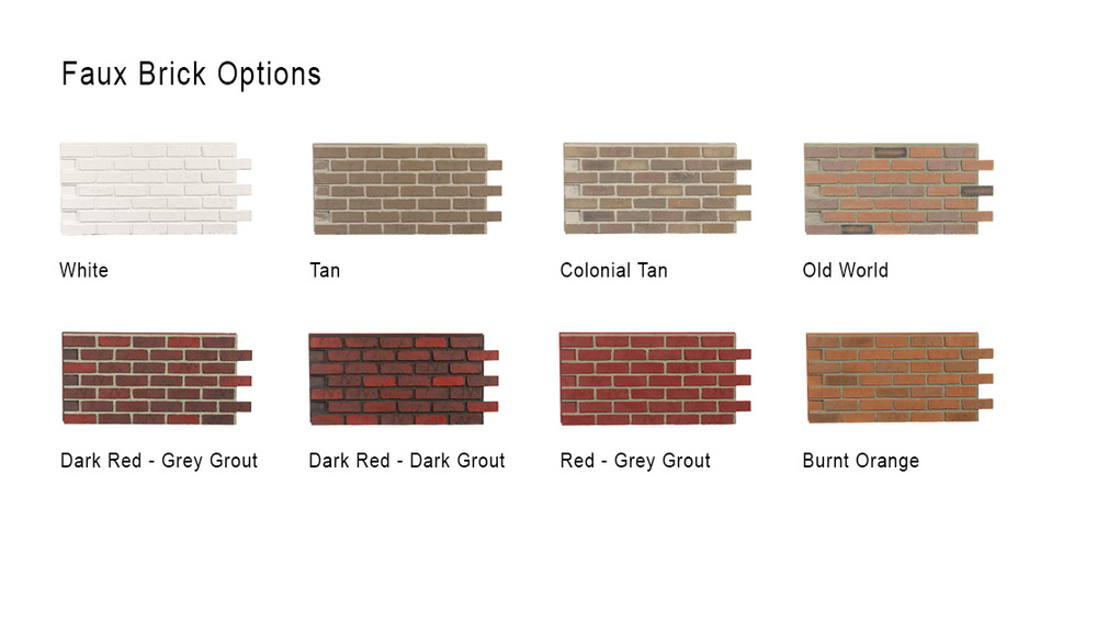 finish options, faux stone