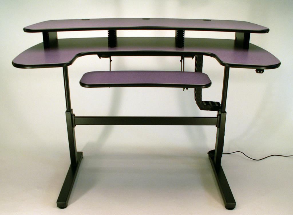 UNISET PRO-EDIT ergonomic video editing keyboard desk with monitor bridge for production suites