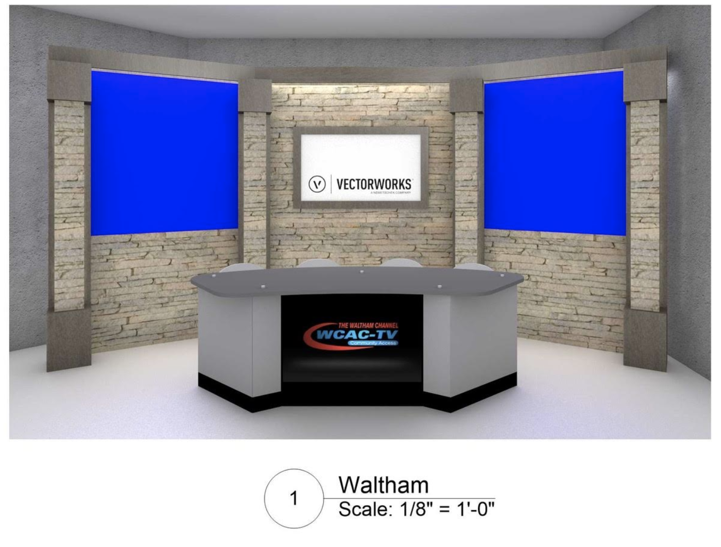 Waltham Community Access UNIPRO Desk Vanity Panel Rendering