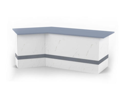 Base desk white marble Rendering