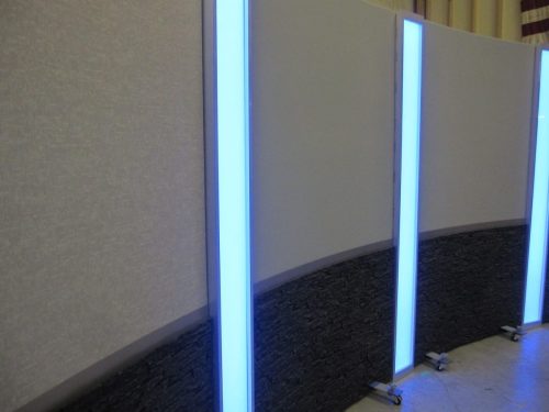 Lightbox columns close up