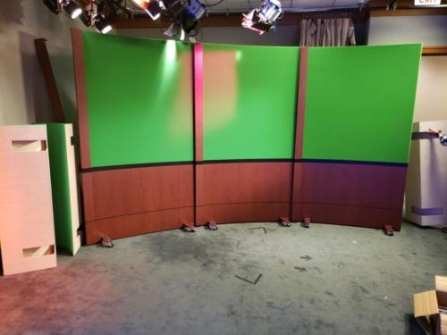 TV studio with chromakey