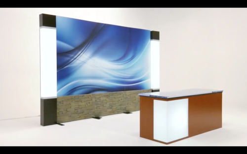 Transition Panel Desk with light box and acrylic top_