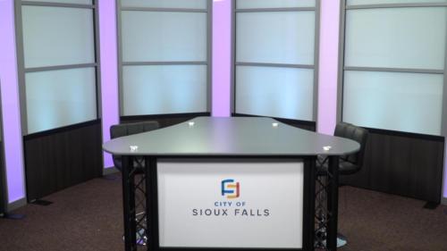 Sioux Falls Transition Panels and Light Box Columns with columns in purple 